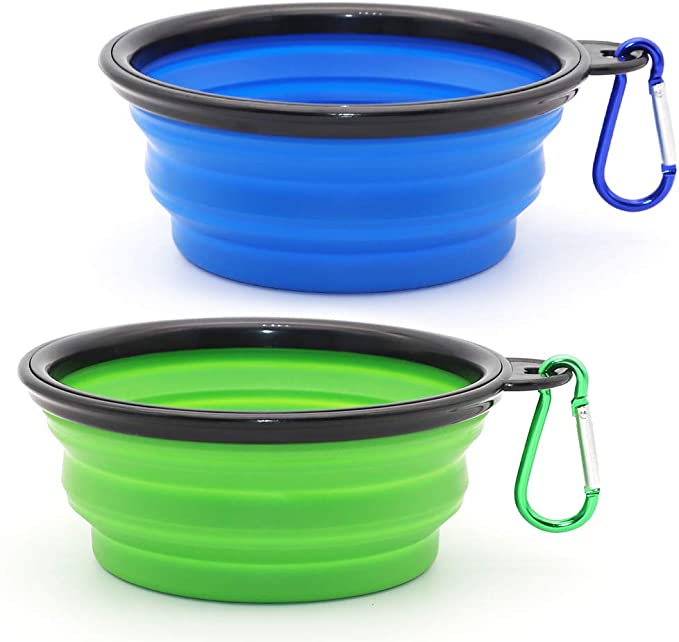 Photo 1 of ** SETS OF 3**
Collapsible Dog Bowl, 2 Pack Small Collapsible Dog Water Bowls for Cats Dogs, Portable Pet Feeding Watering Dish for Walking Parking Traveling with 2 Carabiners (Small, Blue+Green)
