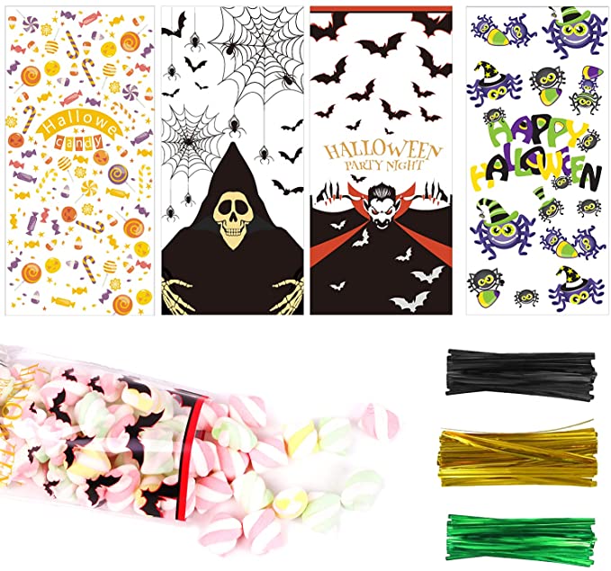 Photo 1 of ** SETS OF 2**
JOICEE 120PCS Halloween Cellophane Bags,Halloween Clear Cellophane Candy Treat Gift Bags for Halloween Party Favors Supplies