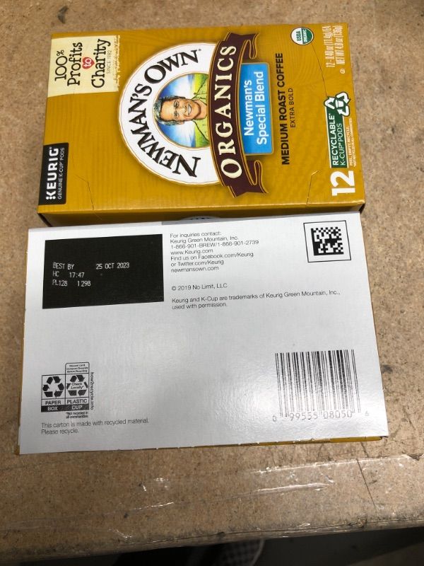 Photo 2 of ** EXP: 25 OCT 2023**  ** NON-REFUNDABLE**  ** SOLD AS IS**
** SETS OF 2**
NEWMANS OWN ORGANICS Organic Special Blend Coffee Pods 12 Count, 4.8 OZ