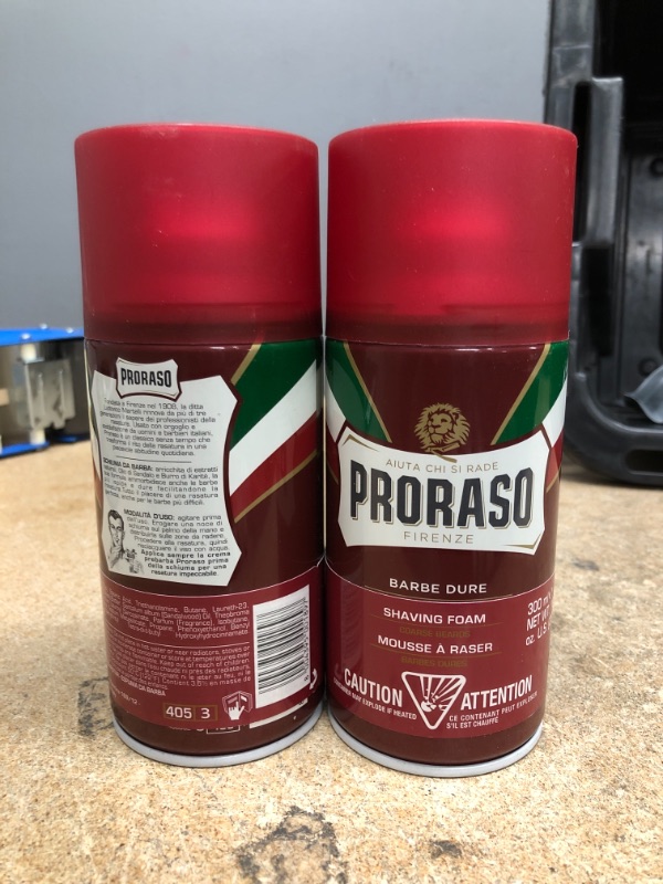 Photo 3 of ** NO EXP PRINTED**   *** NON-REFUNDABLE** *** SOLD AS IS**
** SETS OF 2**
Proraso Shaving Foam, Moisturizing and Nourishing for Coarse Beards, 10.6 oz
