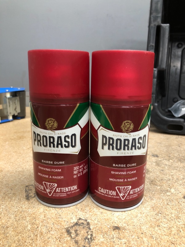 Photo 2 of ** NO EXP PRINTED**   *** NON-REFUNDABLE** *** SOLD AS IS**
** SETS OF 2**
Proraso Shaving Foam, Moisturizing and Nourishing for Coarse Beards, 10.6 oz
