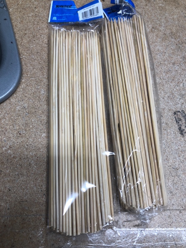 Photo 2 of *** SETS OF 2***
Perfectware Wooden 10" Natural Wooden Kabob Skewers for BBQ?Appetizers?Fruit?Cocktail?Kabob?Seafood. 10 inches x 11/64 Pointed Tip. Pack of 100 Skewers,PW Wrs100-100ct
