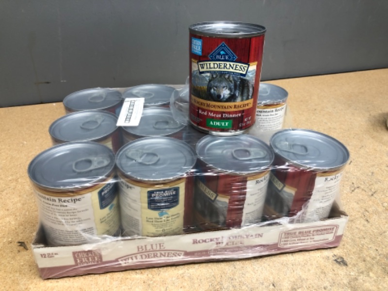 Photo 2 of * EXP:SEP 23 2024**  ** NON-REFUNDABLE**  ** SOLD AS IS**
Blue Buffalo Wilderness Rocky Mountain Recipe High Protein, Natural Adult Wet Dog Food, Red Meat 12.5-oz cans (Pack of 12)
