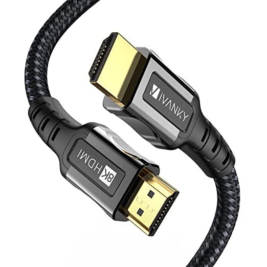 Photo 1 of ** SETS OF 2**
8K HDMI Cable for PS5, iVANKY HDMI 2.1 Cable 8K@60Hz Ultra HD 48Gbps 8K HDR, 3D, 4320P,2160P, 1080P, Ethernet - Zinc Alloy Shell - Audio Return (ARC), UHD TV, Monitor, PS4, PS3-3.3ft