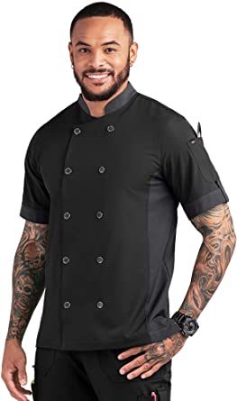 Photo 1 of Men's Performance Stretch Snap Front Chef Coat, S