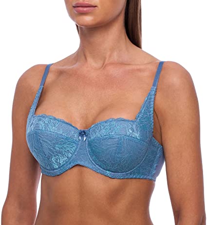 Photo 1 of frugue Women's Sexy Push Up Balconette Lace Shelf Bra, 34C