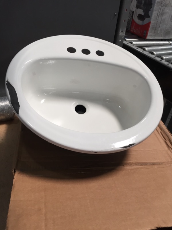 Photo 1 of Bootz Industries Laurel Round Drop-In Bathroom Sink in White