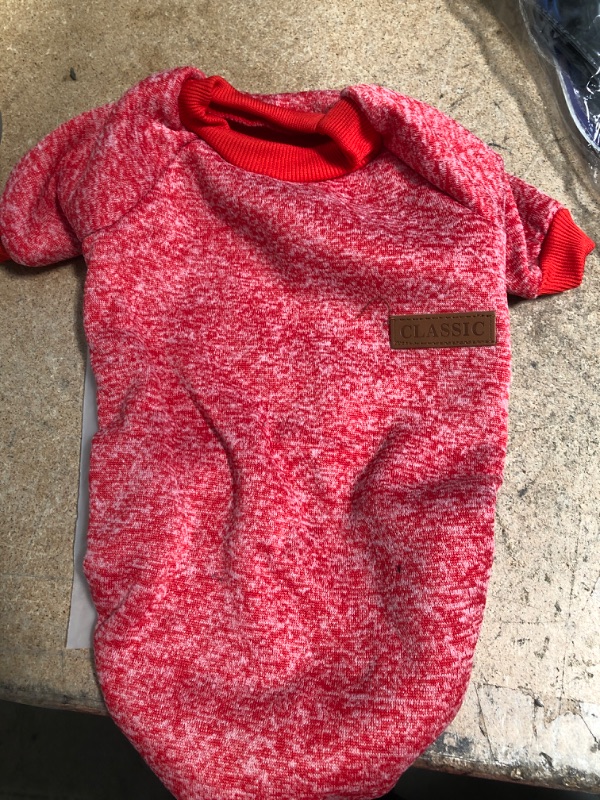 Photo 1 of Bwealth Dog Clothes Soft Pet Apparel Thickening Fleece Shirt Warm Winter Knitwear Sweater for Small and Medium Pet (Large, Red)
