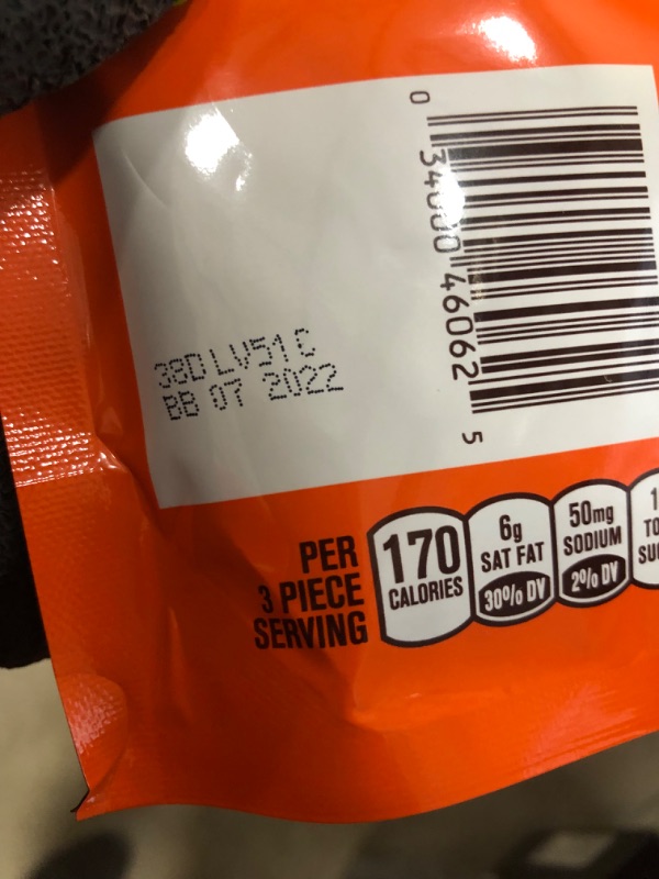 Photo 1 of *EXPIRES July 2022, NON REFUNDABLE* 
Reeses Dark Chocolate Peanut Butter Cups Thins Candy Bulk Pack of 4 Bags - 7.37 oz Per Bag - 29.48 oz Total of Individually Wrapped Dark Chocolate Peanut Butter Cups Thins in Share Pack
