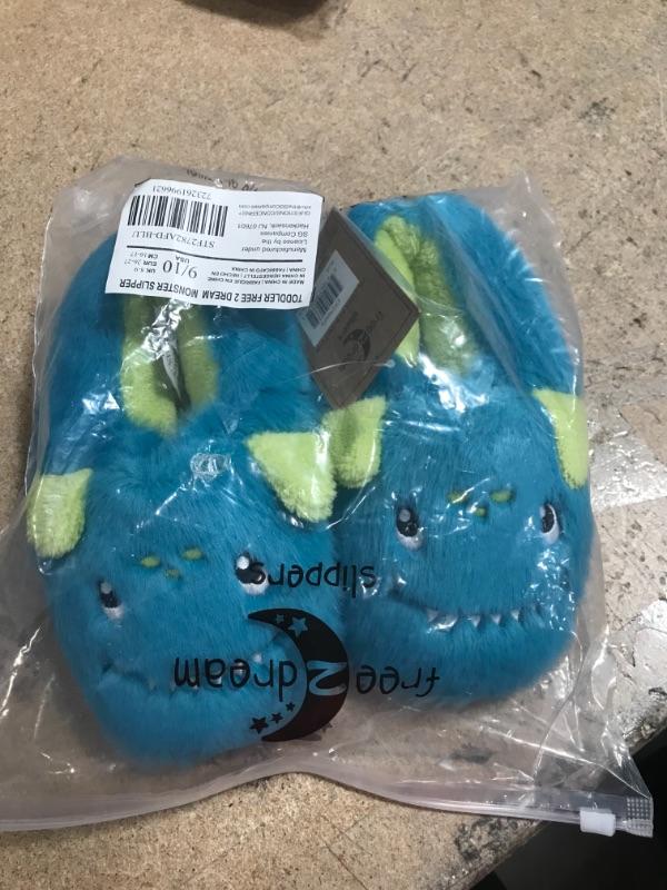 Photo 2 of FREE 2 DREAM Slippers for Toddler and Kids, Unicorn, Llama, Blue Monster, Bear Claw, Pug, Indoor Outdoor Bottom, Soft Plush, Size 9-10