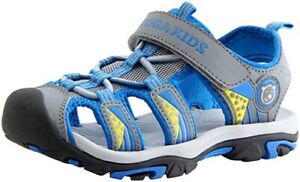 Photo 1 of Coga Kids Boys Closed Toe Water Sandals - Size 4 - Blue/Gray/Yellow
