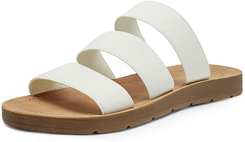 Photo 1 of DREAM PAIRS Women's Flat Slide Sandals Open Toe Slip on Sandals for Summer - Size 7