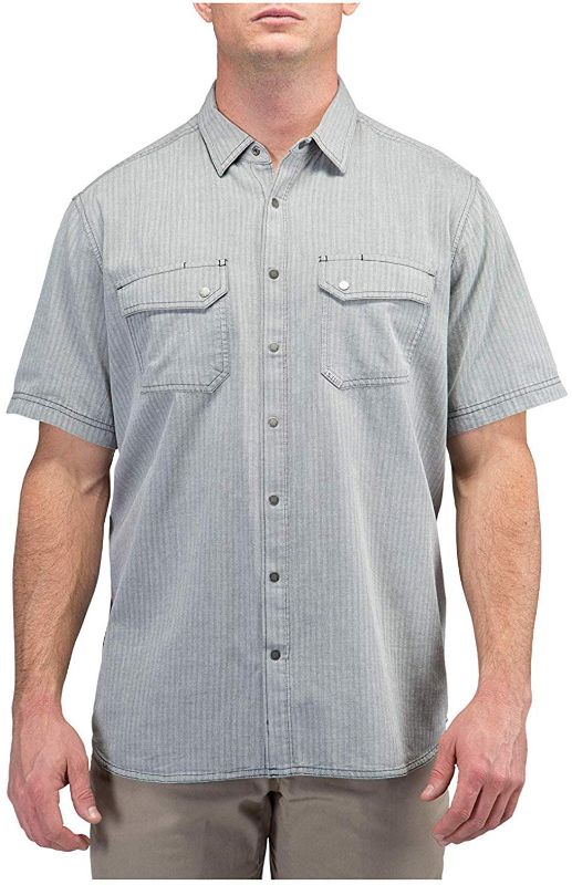 Photo 1 of 5.11 Tactical Men's Cotton Fabric Herringbone Short Sleeve Shirt, Style 71375, Charcoal Herringbone, X-Large
