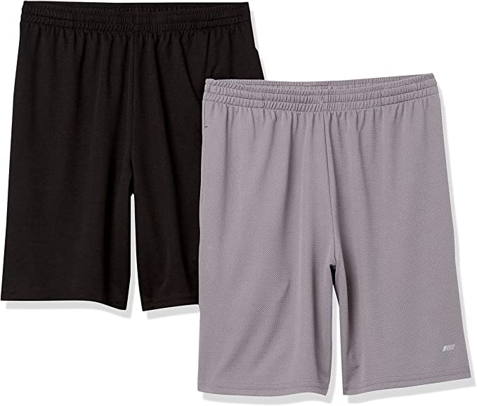 Photo 1 of Amazon Essentials Men's Performance Tech Loose-Fit Shorts, Pack of 2 SMALL.
