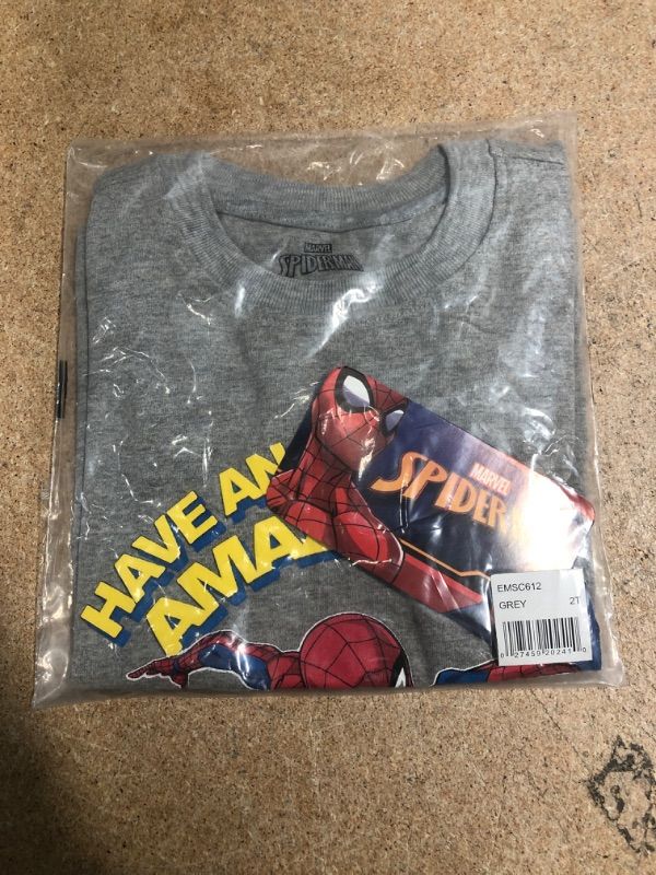 Photo 2 of Marvel Boy's Spider-Man Pullover Birthday Tee Shirt, 100% Cotton
SIZE: 2T