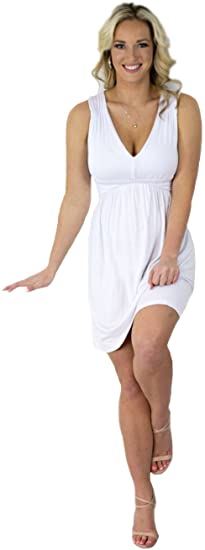 Photo 1 of Charm Your Prince Women's Sleeveless Summer Sundress (X-Small, White)
