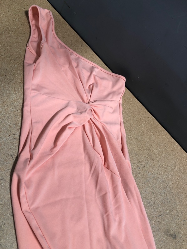 Photo 2 of PEACH PINK DRESS ONE SLIDE SHOULDER OPEN
SIZE:SM