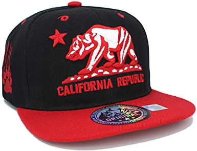 Photo 1 of Embroidered California Republic with Bear Claw Scratch Snapback Cap
