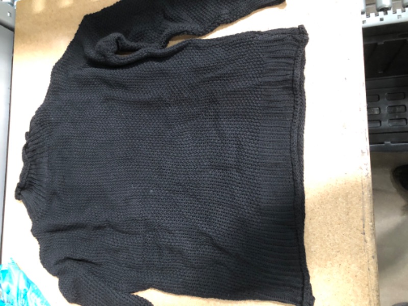 Photo 2 of ***STOCK PHOTO FOR REFERENCE ONLY***
Women's Long Sleeve Ribbed Knit Basic Black Sweater size M