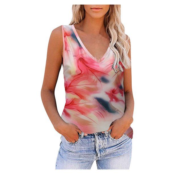 Photo 1 of ***STOCK PHOTO FOR REFERENCE ONLY***
VIAVIOE Womens T Shirt Summer Blouses 2022 Women's Pullover Sleeveless V Neck Splicing Vest Tops Casual T-Shirts Tops Blouses for Womens
SIZE XL