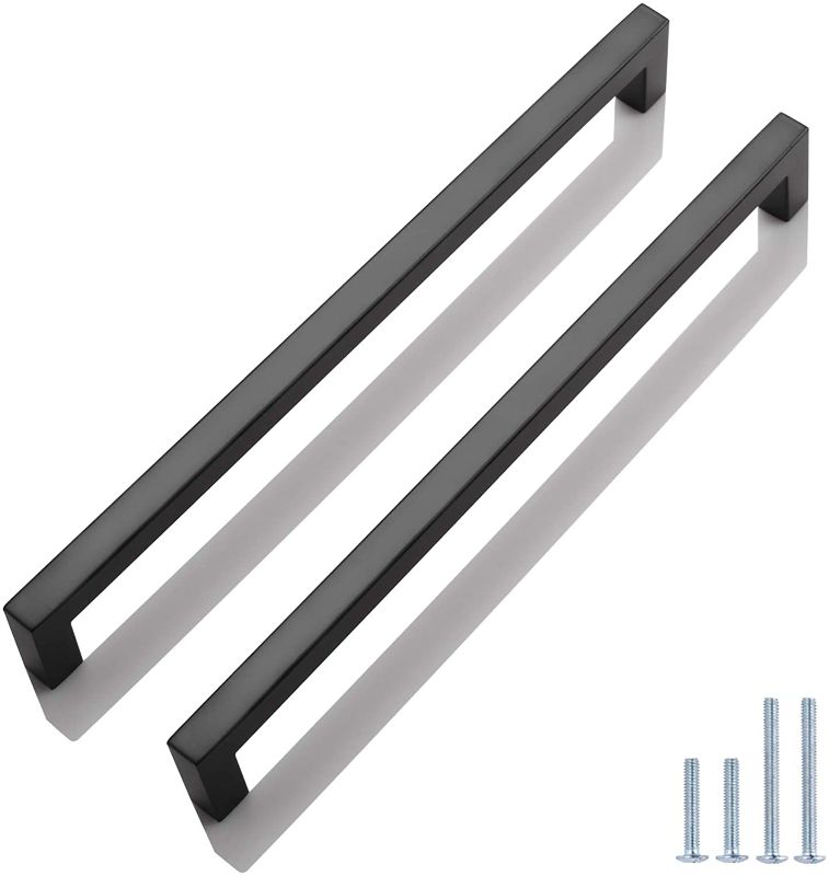 Photo 1 of 5 Pack Probrico Black Cabinet Pulls Kitchen Cabinet Handles Square Bar Cabinet Hardware 10 inch Hole