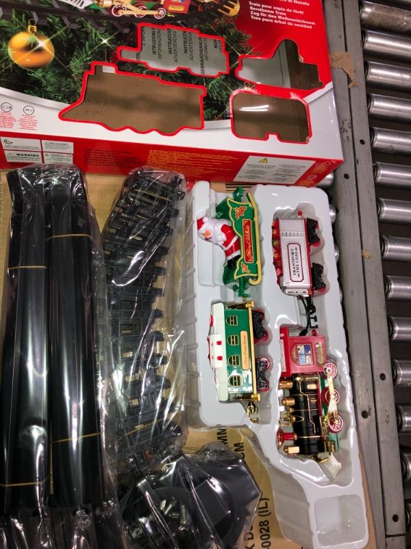 Photo 2 of TEMI Train Set Toys Around Tree, Electric Railway Train Set w/ Locomotive Engine, Cars and Tracks, Battery Operated Play Set w/ Lights and Sounds