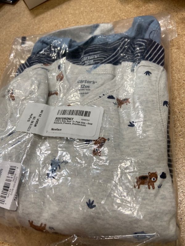Photo 1 of Carter's 3-Pack Side-Snap Little Baby Basics Bodysuit, (Boys)- 12M
