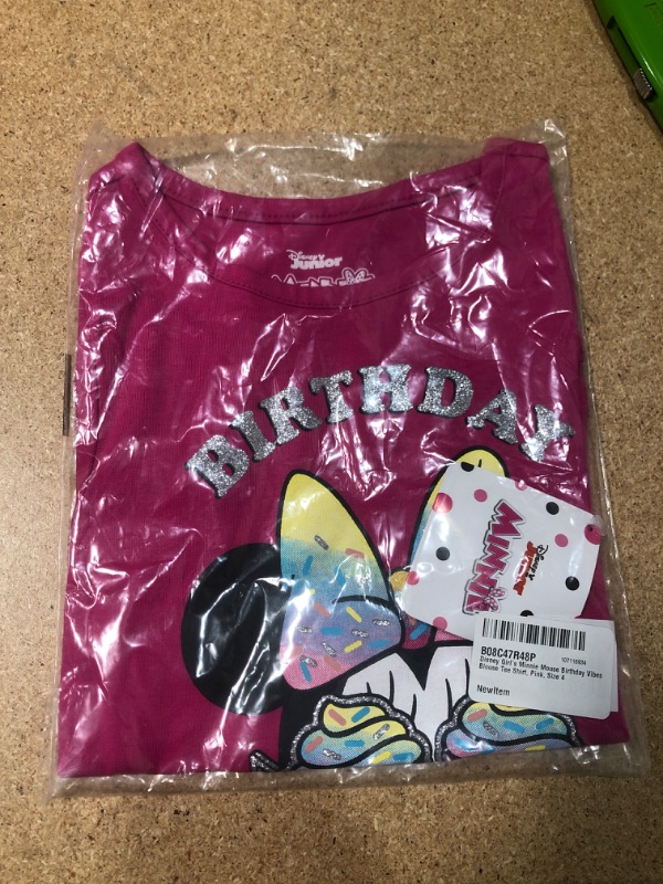 Photo 1 of Disney Girl's Minnie Mouse Birthday Blouse Tee Shirt- SIZE: 4 
