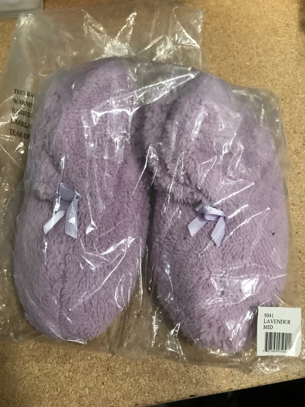 Photo 2 of Easy Comforts MSR Imports Women's Chenille Slippers - Soft Ultra-Plush Booties, Lavender 
