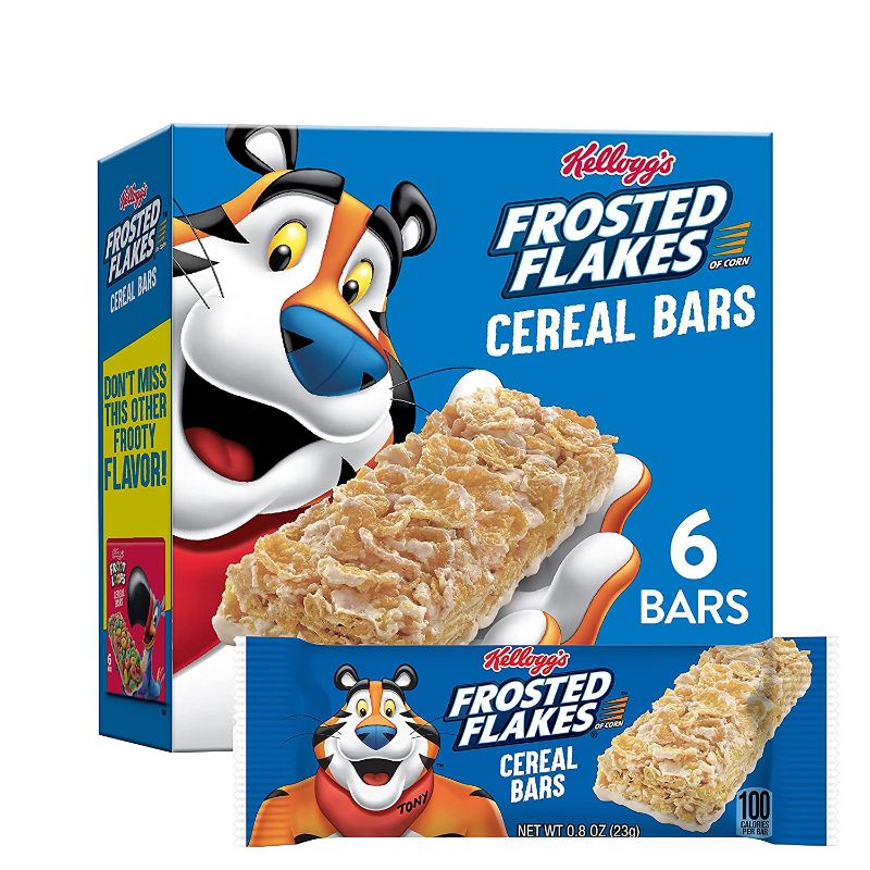 Photo 1 of ** Expires July 15 2022** No Returns* No Refunds*** Kellogg's Frosted Flakes Cereal Bars, 4.8oz Box (6 Bars) 8 BOXES, PLUS Kashi Go Breakfast Cereal, Honey Almond Flax Crunch  (Pack of 4) ***Expires FEB 09 2023***
