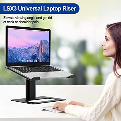 Photo 1 of  Laptop Stand, Ergonomic Adjustable Notebook Stand, Riser Holder Computer Stand Compatible with Air, Pro, Dell, HP, Lenovo More 10-15.6" Laptops (Black)
DIFFERENT THAN STOCK PHOTO