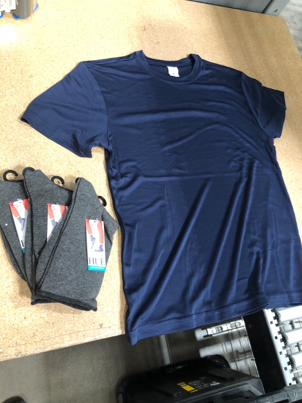 Photo 1 of Clothes Bundle (3 Pack Socks and Youth Shirt - M)