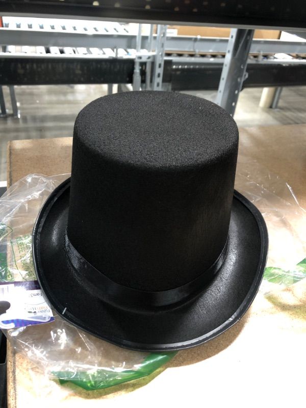 Photo 2 of Funny Party Hats Black Top Hat - Victorian Hat for Men - Felt Tuxedo Costume Hat - Coachman Hat - Dress Up Hat
