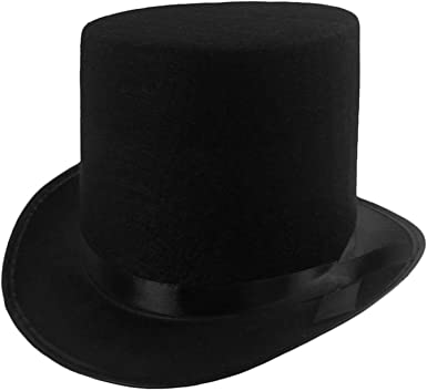 Photo 1 of Funny Party Hats Black Top Hat - Victorian Hat for Men - Felt Tuxedo Costume Hat - Coachman Hat - Dress Up Hat
