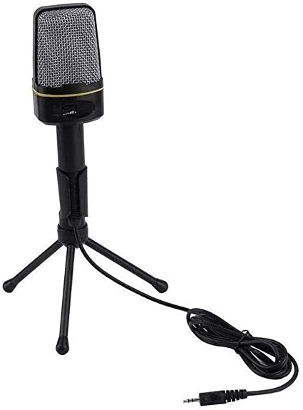 Photo 1 of 3.5mm jack Wired Condenser Microphone With Tripod And Volume Control For Home Computer
