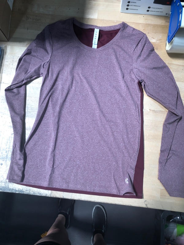 Photo 1 of Coreio burgundy fitted Run Tech Mesh Long Sleeve T-Shirt
small