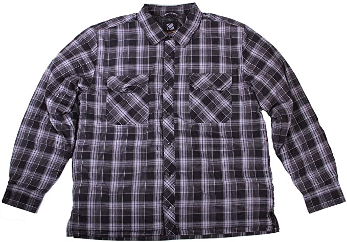 Photo 1 of BC Clothing Men's Plaid Shirt Jacket With Quilted Lining (Grey Plaid, XX-Large)