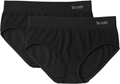 Photo 1 of Boody Body EcoWear Women's Midi Brief, Classic Mid Rise Bamboo Underwear for Women, Soft Breathable Panties, Seamless Stretch (2 PACK) (SIZE XL)
