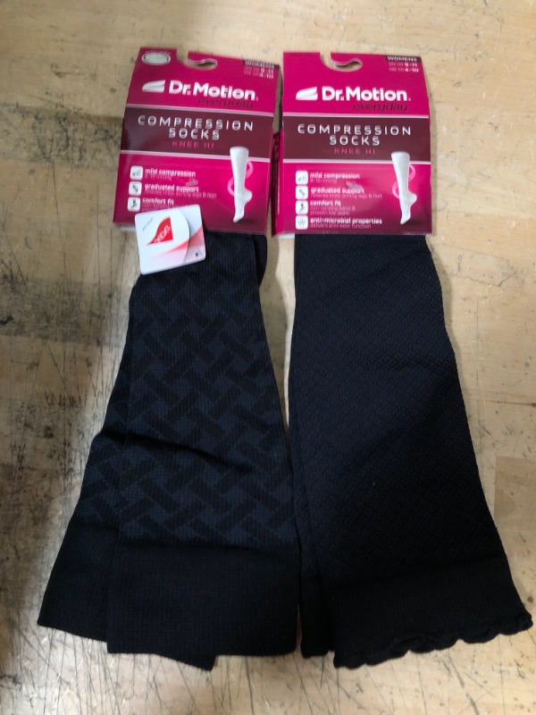 Photo 2 of 2 Pairs Dr. Motion Compression Knee-Hi Women's Socks