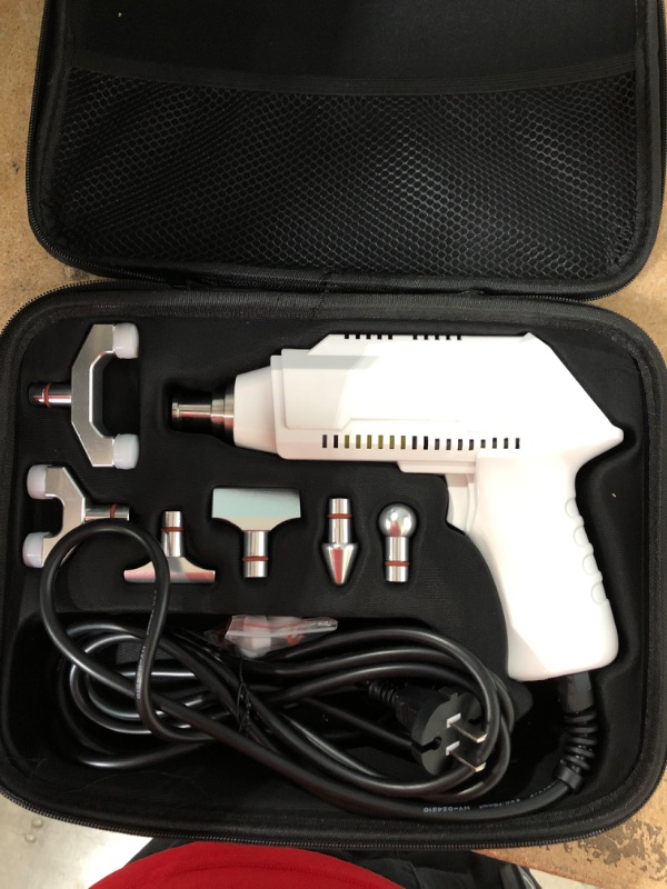 Photo 1 of ***PARTS ONLY*** EryaxuAU Chiropractic Adjusting Tool, Instrument Electric Impulse Gun Actuator Massager with Six Massage Heads, Professional Massage Equipment Magnetic Therapy Massage Gun (White, m900)
