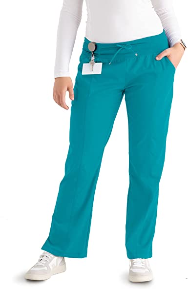 Photo 1 of Grey's Anatomy 4-Pocket Yoga Knit Pant for Women - Modern Fit Medical Scrub Pant size xs petite 
