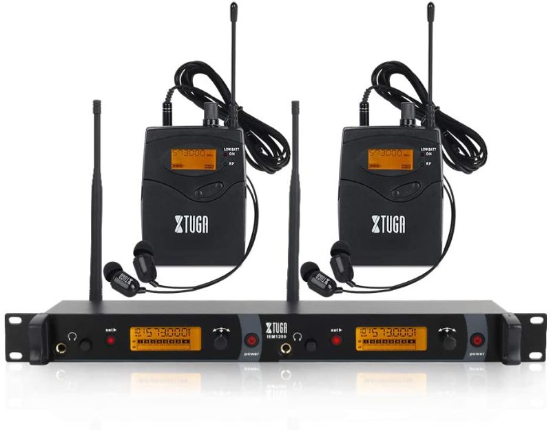 Photo 1 of IEM1200 Wireless in Ear Monitor System 2 Channel 2/4 Bodypacks Monitoring with in Earphone Wireless Type Used for Stage ?Studio and Church (2 Bodypacks)
