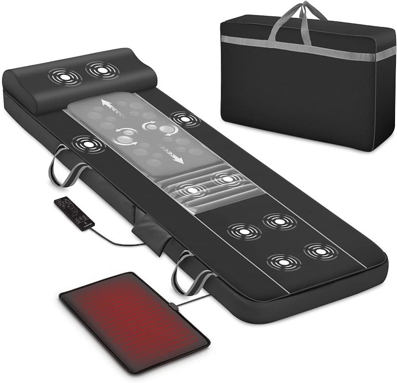 Photo 1 of Comfier Tapis de massage shiatsu pour tout le corps, masseur du dos avec chaleur et 10 moteurs, tapis de massage shiatsu pour lit, masseur pour cou et dos, cuisses, jambes, cadeau pour papa
