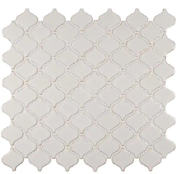 Photo 1 of PACK OF 15- MSI Bianco Arabesque 9.84 in. x 10.63 in. x 6 mm Glossy Ceramic Mosaic Tile (0.73 sq. ft.)