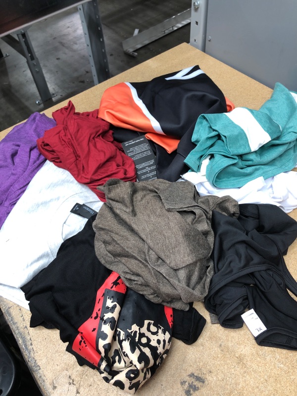 Photo 1 of BUNDLE OF ASSORTED CLOTHING- SWEATERS, SHIRTS/LONG SLEEVES- VARIOUS SIZES 