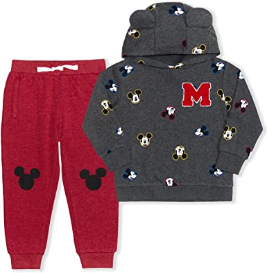 Photo 1 of Disney Boy's 2-Piece Mickey Mouse M Pullover Hoodie and Drawstring Jogger Pant Set- SIZE 3T 