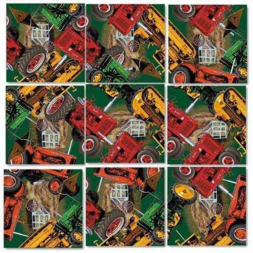 Photo 1 of B Dazzle Vintage Tractors Scramble Squares 9 Piece Puzzle
