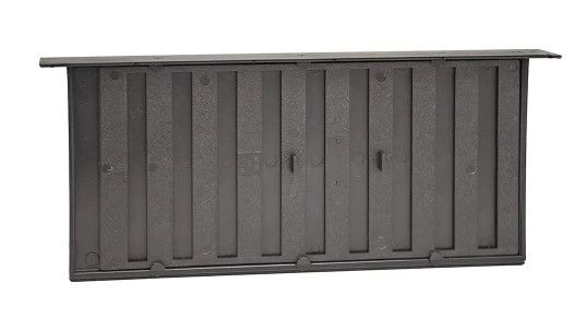 Photo 1 of 16 in. x 8 in. Plastic Resin Slider Foundation Vent in Black 2 pack
