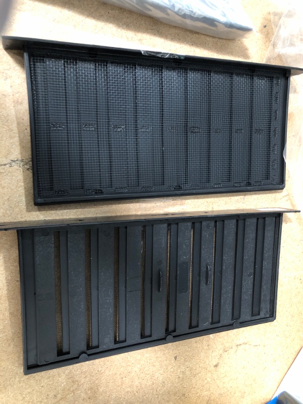 Photo 2 of 16 in. x 8 in. Plastic Resin Slider Foundation Vent in Black 2 pack
