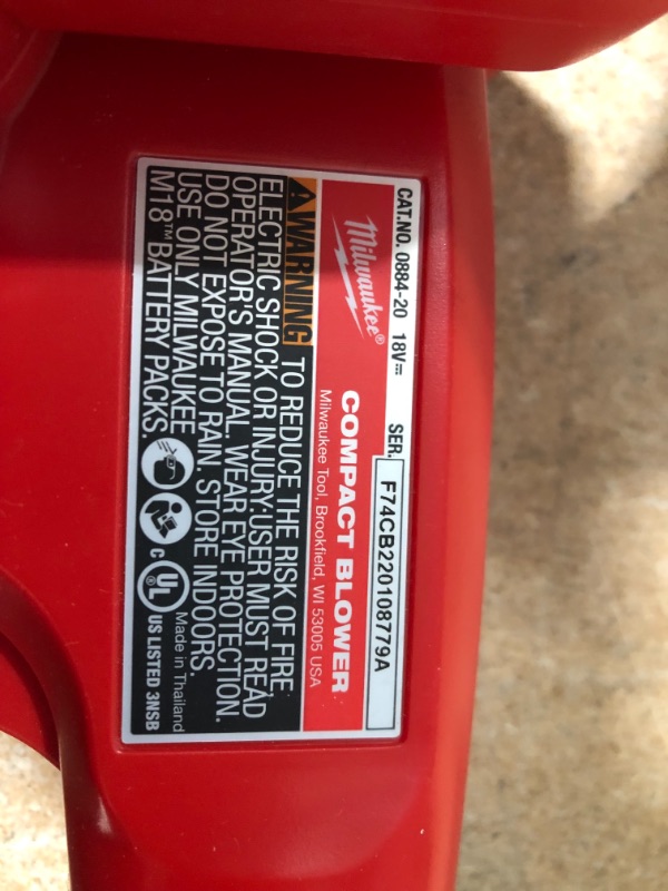 Photo 1 of *TOOL ONLY* M18 18-Volt Lithium-Ion Cordless Compact Blower (Tool-Only)
